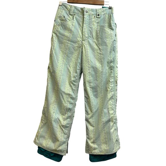 Burton Girl's Wrangler Snowboarding Pants Green Blue Stars Size XL - Picture 1 of 15